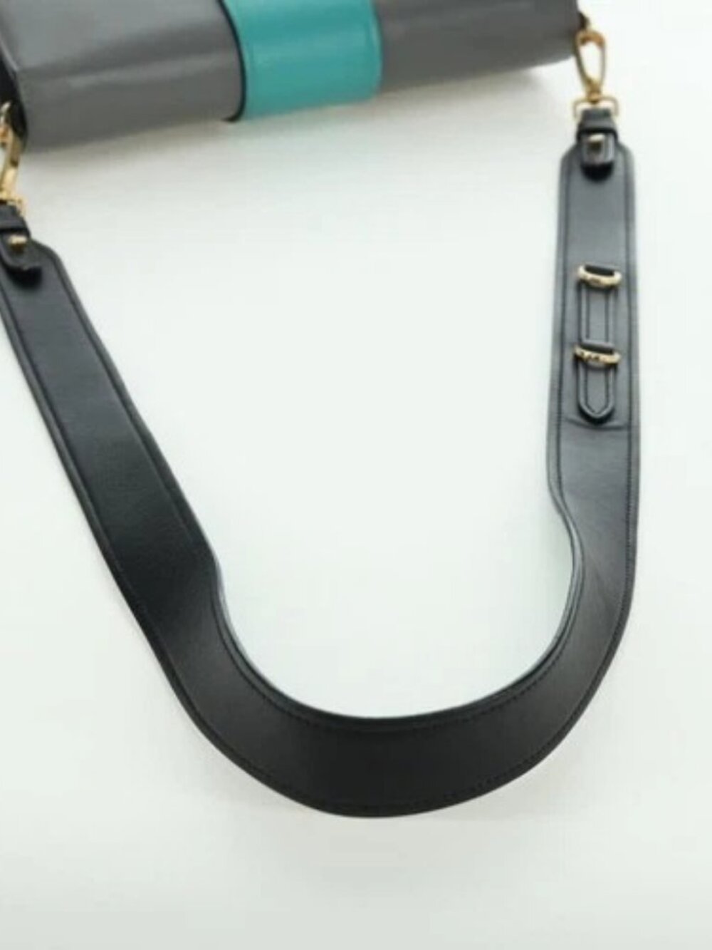 PRADA Shoulder Bag Leather Gray Gold Auth 173314V - Picture 7 of 16